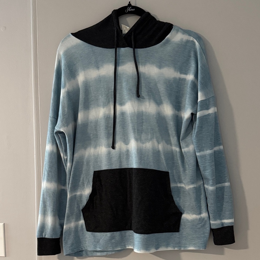 Sew In Love Blue and Black Tie-Dye Tunic